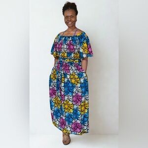 African Print On or Off-Shoulder 2pc Skirt Suit.